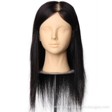 No makeup real human hair dummy training mannequin head for sale